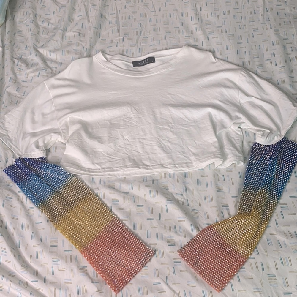 White-tee with a rainbow twist